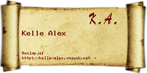 Kelle Alex névjegykártya
